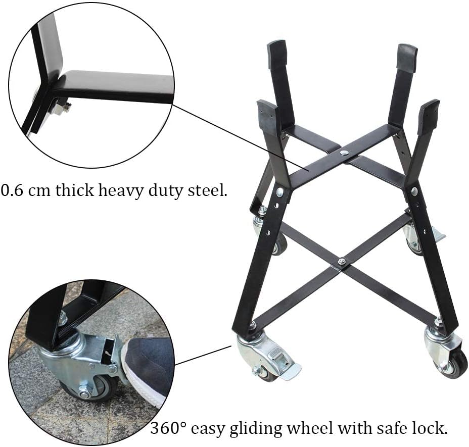 Dracarys Rolling Cart for Big Green Egg Accessories Rolling Nest with Heavy Duty Locking Caster Wheels Powder Coated Steel Rolling Outdoor Cart for Large Big Green Egg Kamado Joe Grill Stand