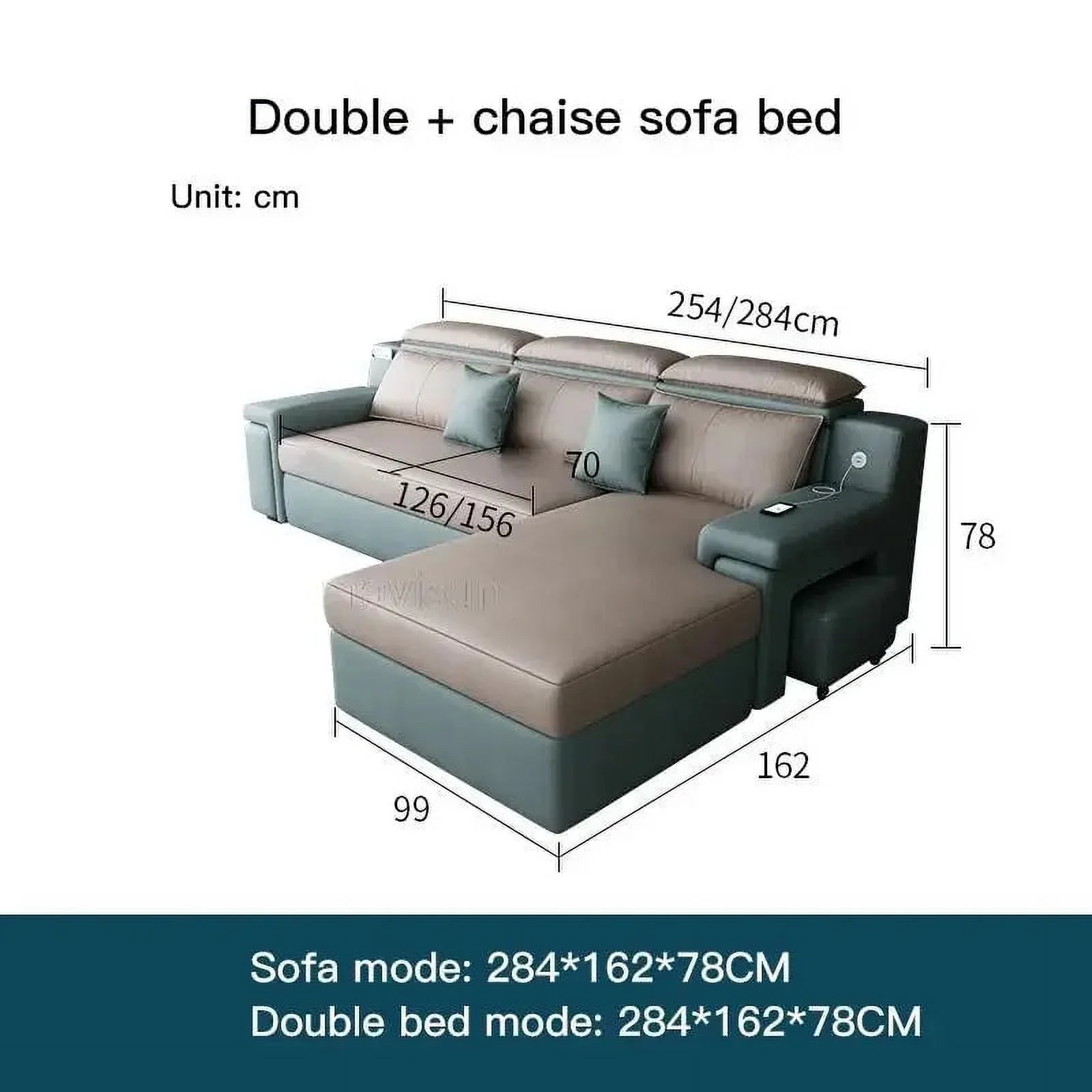 Modern Multifunctional Technology Cloth Sofa Bed Living Room Small Apartment Storage Folding Sofa Chaise Smart Home Furniture