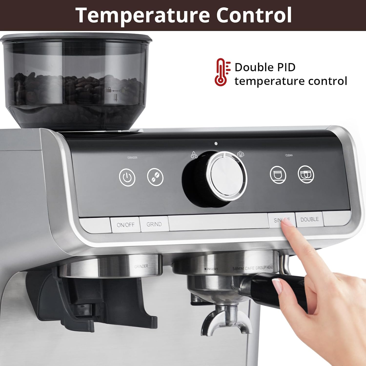 Espresso Maker 20 Bar Pressure，Barista Kit, for Latte, Cappuccino, and Macchiato，2.8L Water Tank,Stainless Steel Espresso Maker