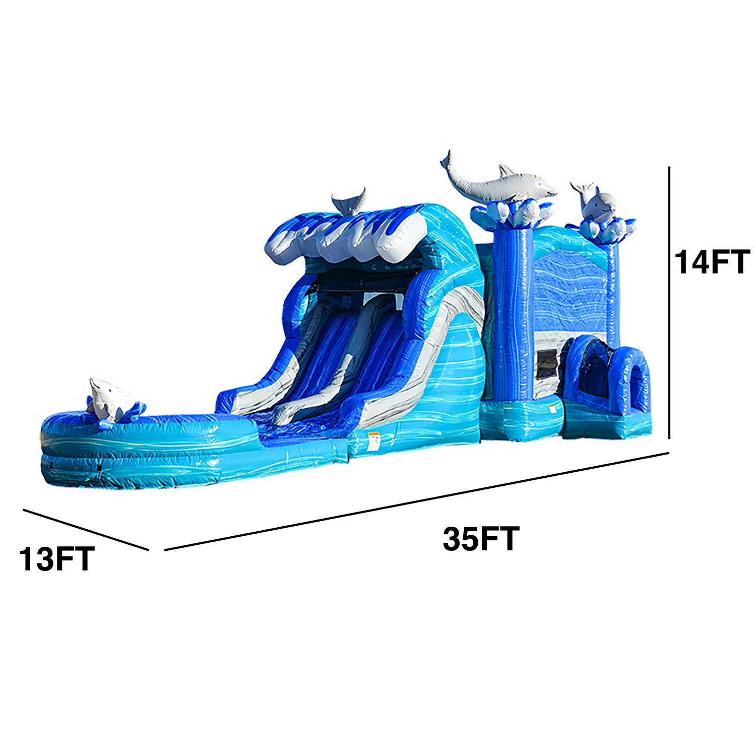 JumpOrange Outdoor Commercial Grade Inflatable Bounce House Water Slide with Pool for Kids and Adults