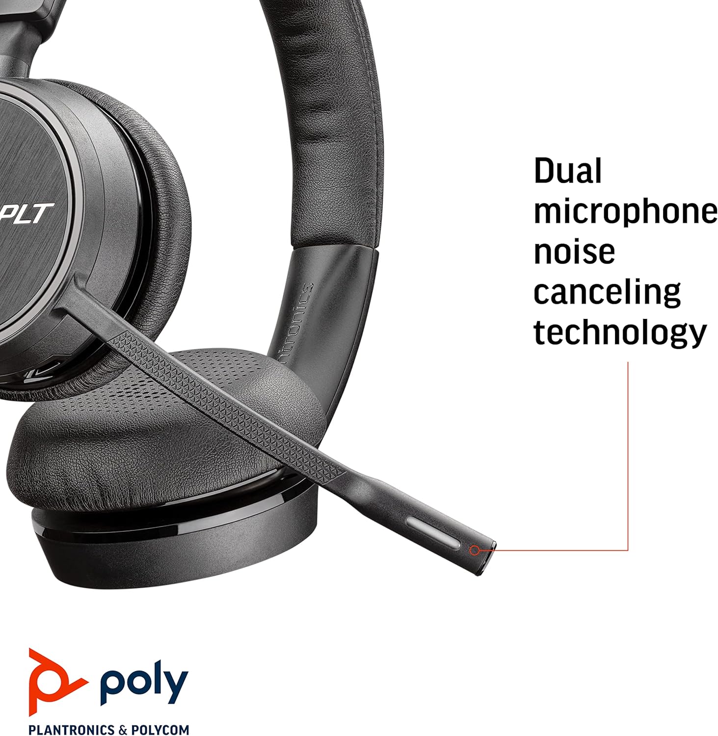 Plantronics - Voyager 4210 UC USB-A with Charge Stand (Poly) - Bluetooth Single-Ear (Monaural) Headset - Connect to PC, Mac, & Desk Phone - Noise Canceling - Works with Teams, Zoom & more
