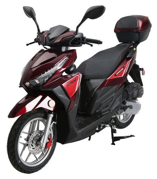 HHH Upgraded 150cc Scooter Vitacci Spark150 Fully Automatic Street Scooter with Gy6 Engine 150cc Motorcycle Moped Gas Street Bike for Adult and Youth (Black)