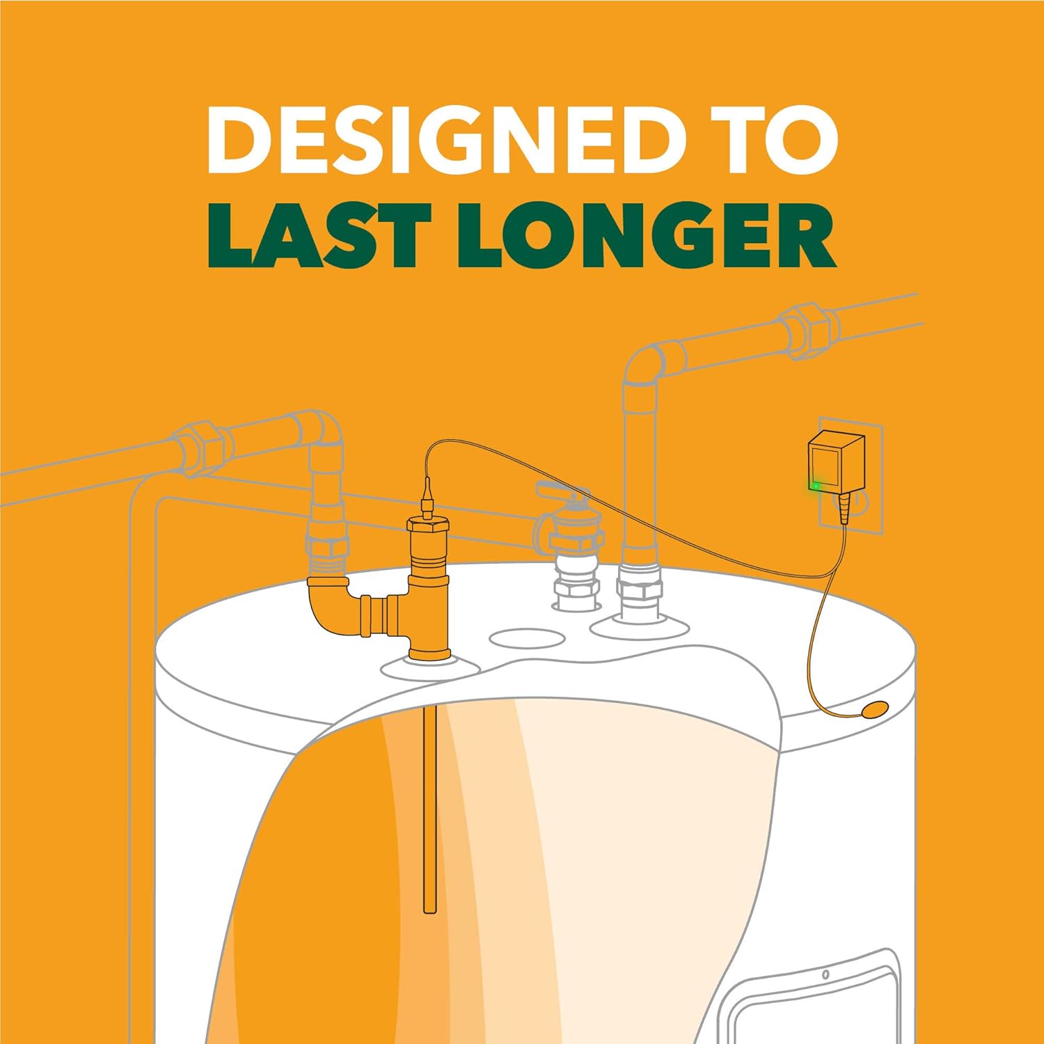 Corro-Protec? Powered Anode Rod for Water Heater, 20-Year Warranty, Eliminates Rotten Egg/Sulfur Smell within 24 hours, Stops Corrosion and Reduces Limescale, Electrical Anode Rod Made of Titanium