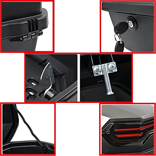 Tough Style Motorcycle Trunk 40X40X28 cm Bike Top Box Can Store Helmet W/ 2 Keys Universal Mounting Trunk Tour Tail Box/Green