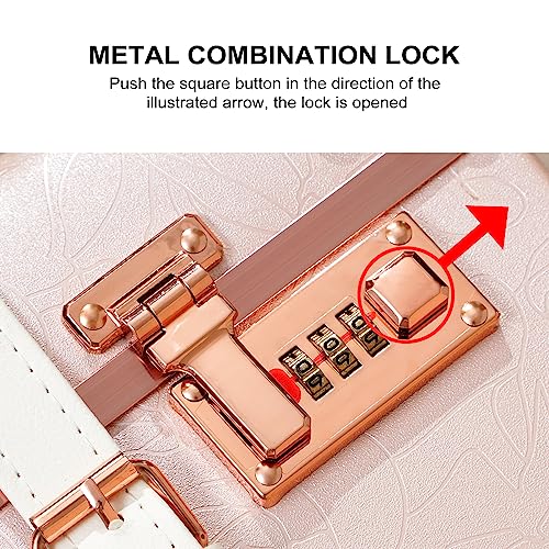 urecity Vintage and Cute Carry-on Overnight Case Non-wheeled Mini Leather Trunk Suitcase with Shoulder Strap
