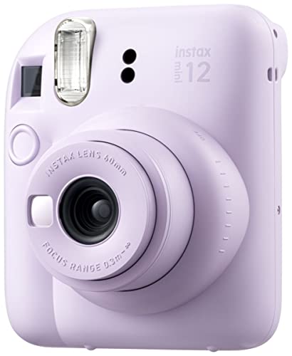 Fujifilm Instax Mini 12 Instant Film Camera Pastel Blue, Fujifilm Instax Mini Twin Pack Instant Film 20 Prints, Protective Case, Gift Bundle