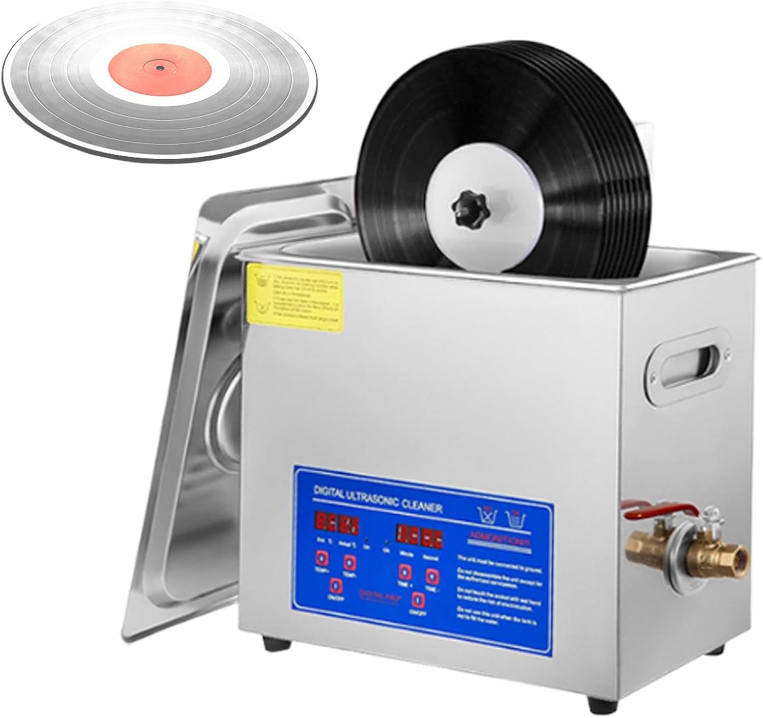 Commercial Vinyl Record Cleaning Machine 6L Professional 40kHz with Digital Timer&Heater Excellent Cleaning Machine for Watch Instruments Industrial Parts Excellent Cleaner Solution