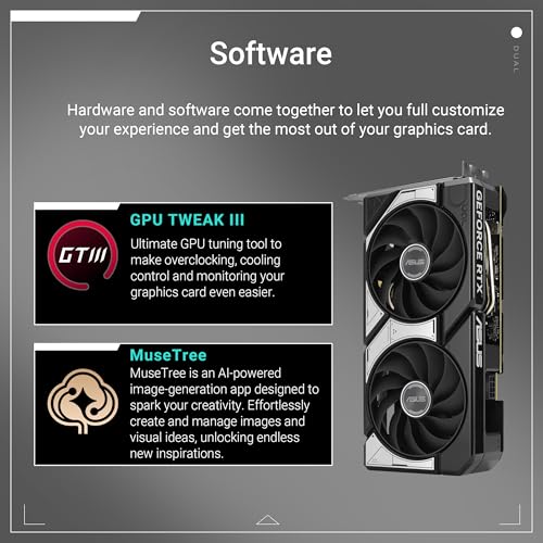 ASUS Dual GeForce RTX™ 5060 Ti 16GB GDDR7 OC Edition (PCIe 5.0, 16GB GDDR7, DLSS 4, HDMI 2.1b, DisplayPort 2.1b, 2.5-Slot Design, Axial-tech Fan Design, 0dB Technology, and More)
