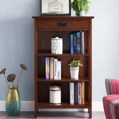 Leick Furniture Mission Slatted Bookcase, Brown