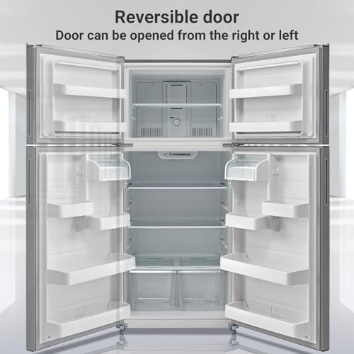Techomey Top Freezer Refrigerator, Garage Ready, Stainless Steel