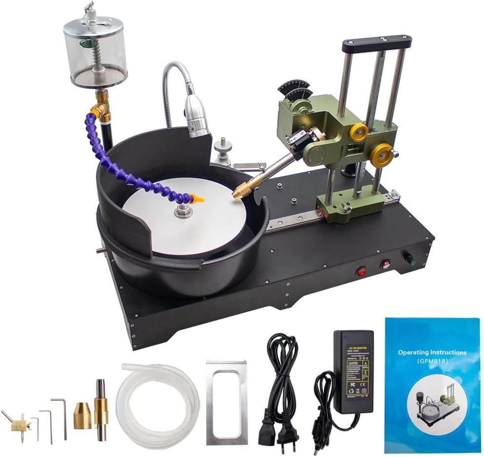 Gemstone Grinding Faceting Machine Faceted Gem Polishing Machine Jewelry Polisher Flat Grinder Lapidary Machine 2800RPM 120W (New Standard Machine)