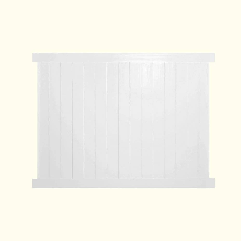 Pembroke 5 ft. H x 6 ft. W White Vinyl Privacy Fence Panel Kit - Megean