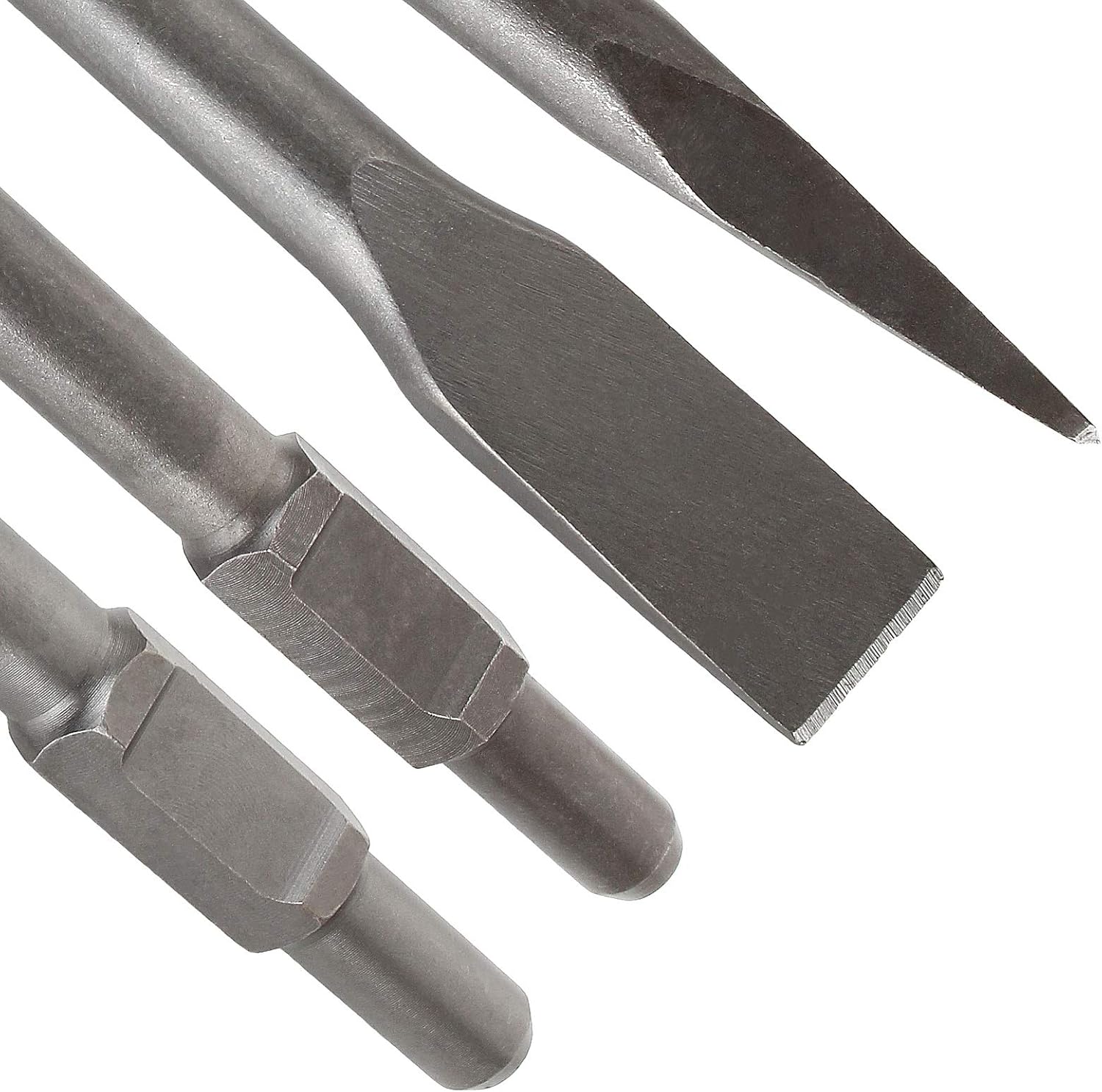 Jack Hammer Drill Bit Set 12 inch Demolition Hammer Drill Flat Tip and Bull Point Chisels for Demolition and Concrete Breaker Pack of 2