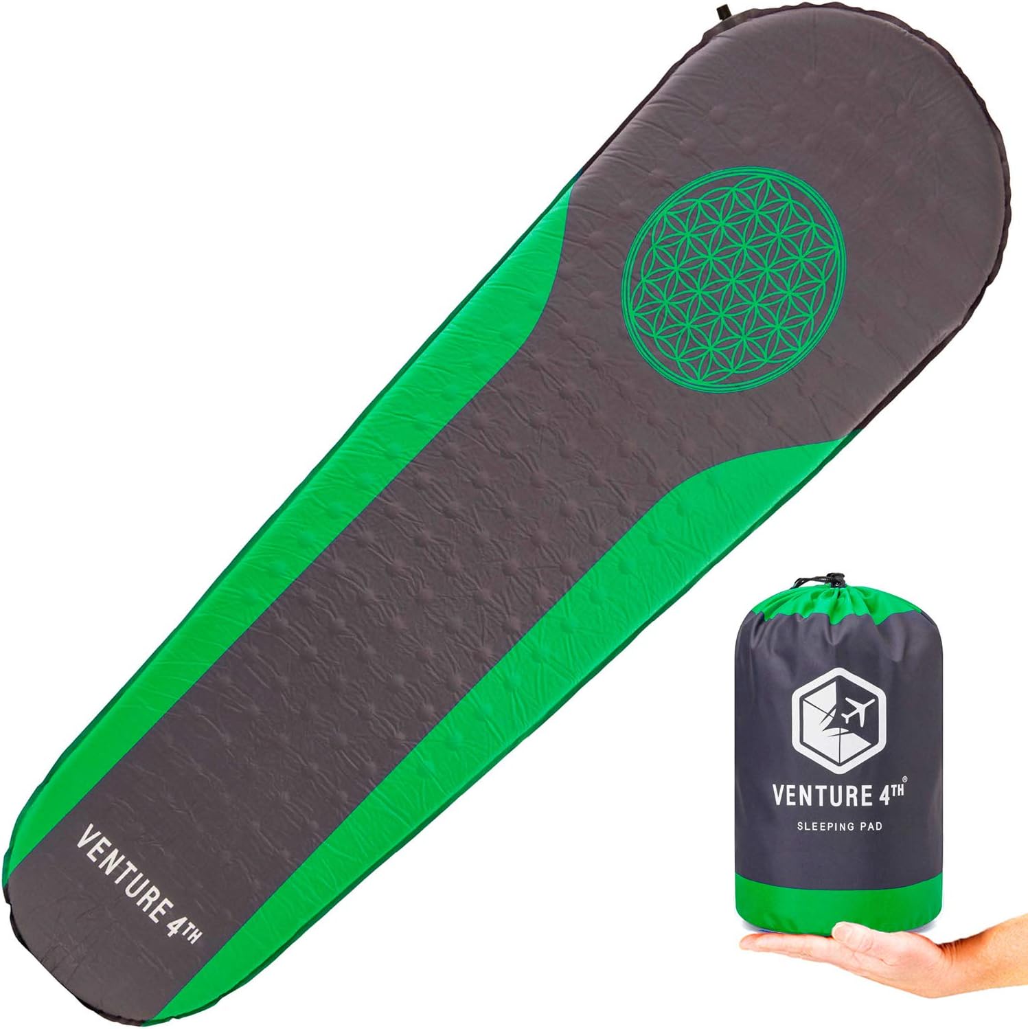 VENTURE 4TH Self Inflating Sleeping Pad - No Pump or Lung Power Required - Warm, Quiet, Supportive Mattress for a Comfortable Night's Sleep - Compact Ultralight Mat - Ideal For Backpacking and Camping