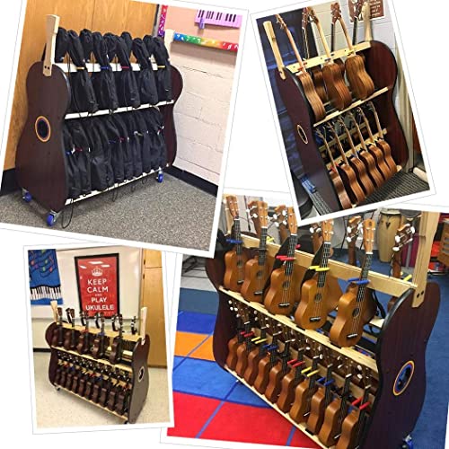 The Band Room Soprano Ukulele Storage Cart for Classrooms | Holds 30 ukes | Perfect for Music Teachers | Made in USA
