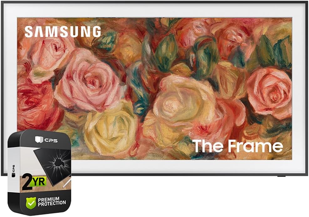 Samsung QN55LS03DAFXZA 55 inch The Frame QLED 4K Smart TV 2024 Bundle with 2 YR CPS Enhanced Protection Pack