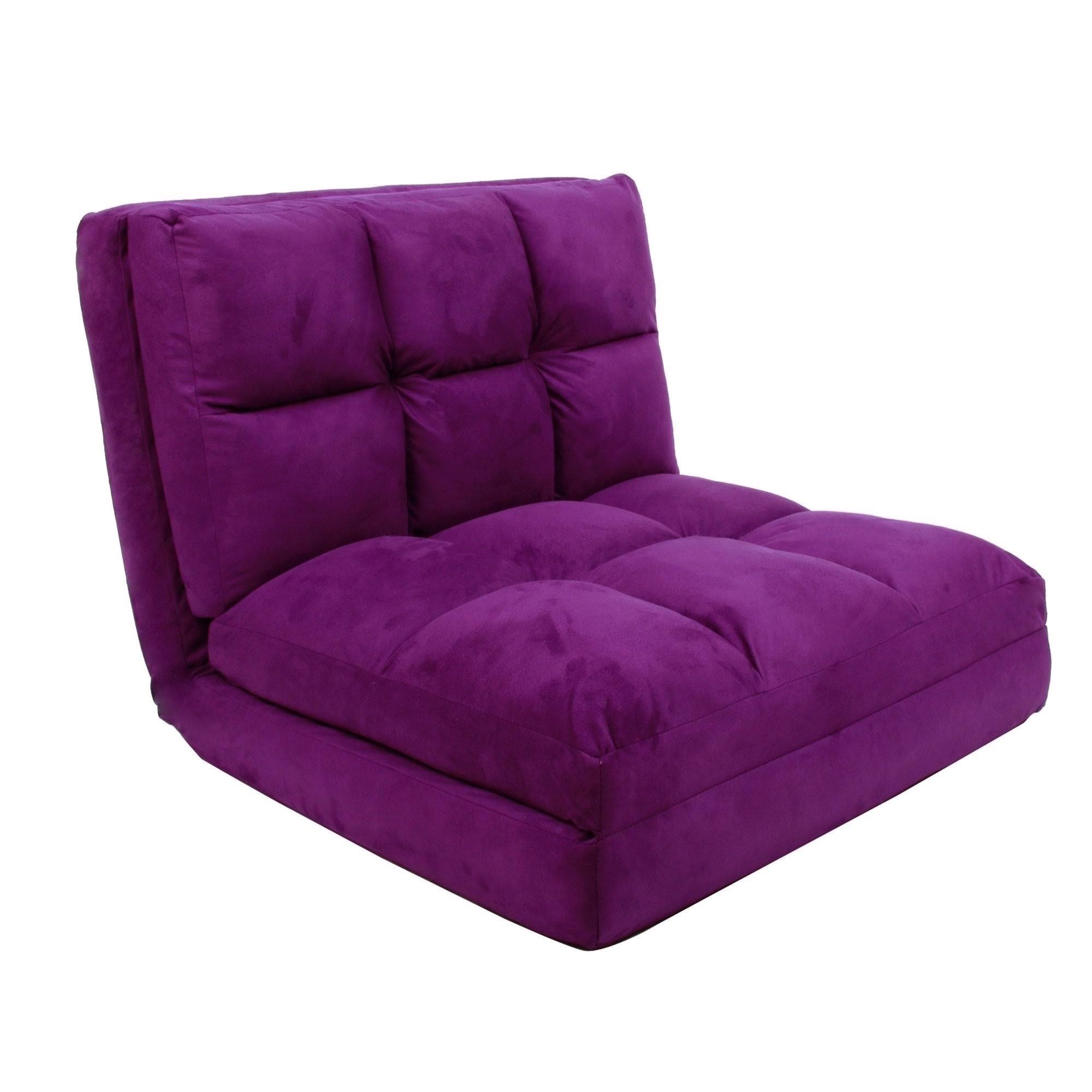 Loungie Microsuede 5-Position Convertible Flip Chair/ Sleeper (Purple)