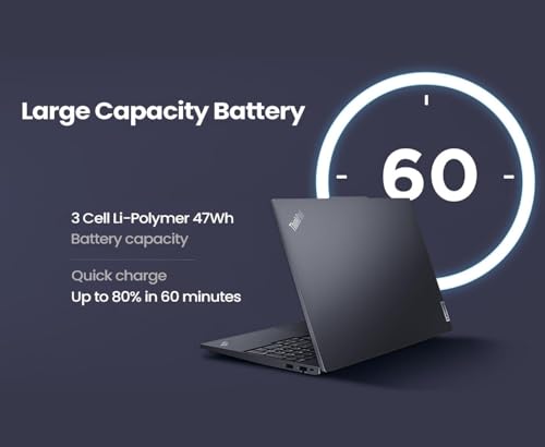 Lenovo ThinkPad E16 Business Laptop (16" FHD+, AMD Ryzen 5 7530U (> i7-1165G7), 16GB RAM, 512GB SSD) Fingerprint, Backlit, 1080p Webcam, IST Hub, Wi-Fi 6, Ethernet, Win 11 Pro w/AI Copilot, Black