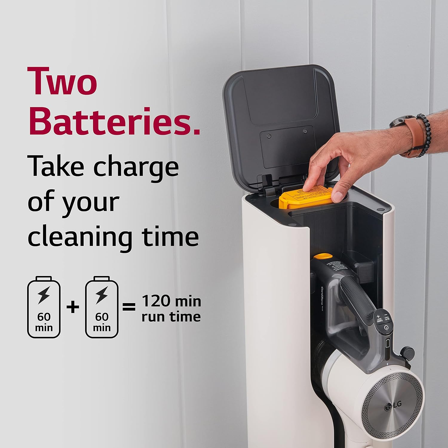 LG CordZero Auto Empty Cordless Stick Vacuum Cleaner Wet Mop All in One Tower, Extra Removable Battery, Up to 120 Min, Handheld, Powerful Suction, Hard Floor, Carpet, Car, Pet Hair, A939KBGS