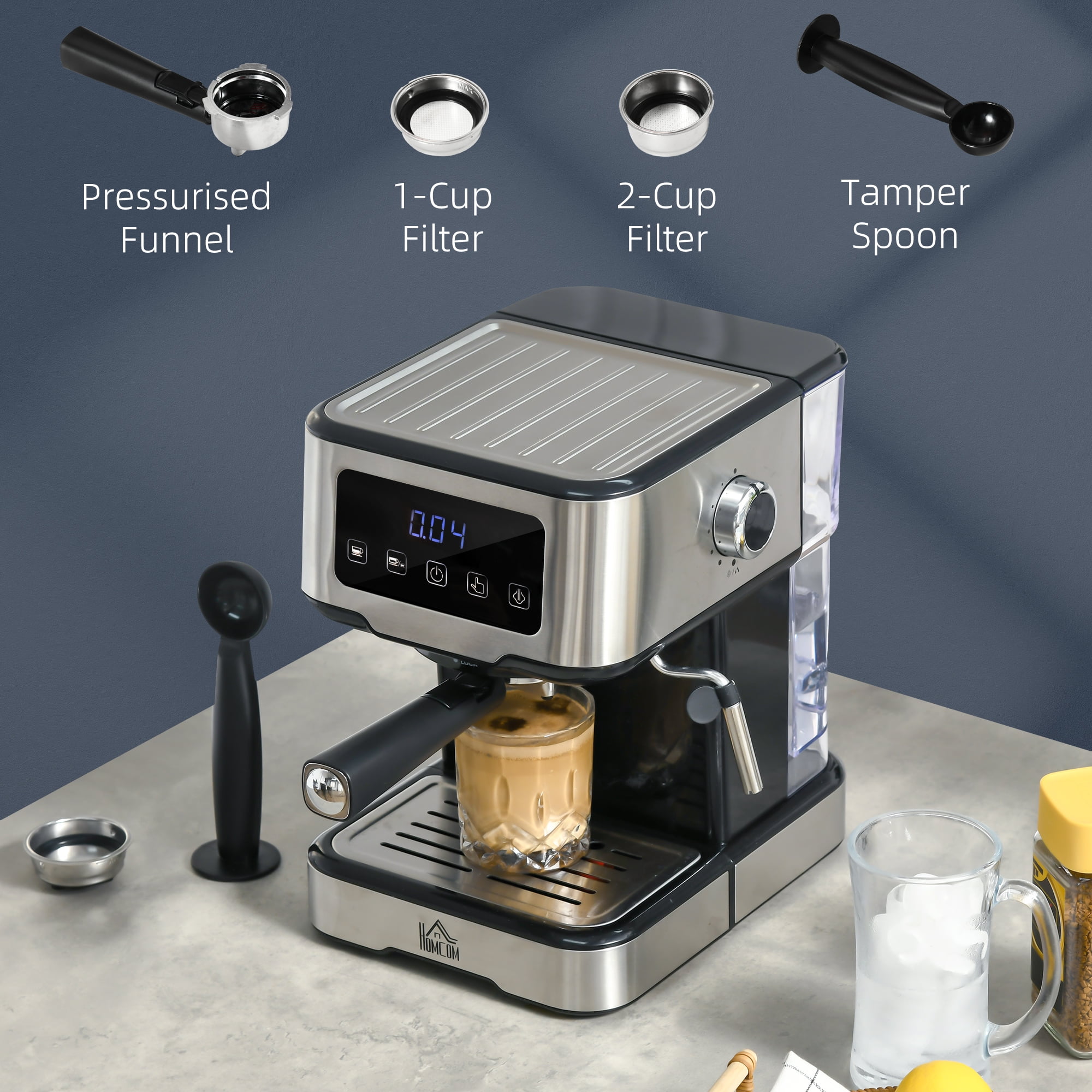Espresso Coffee Maker Machine 15-Bar Frother Latte Cappuccino