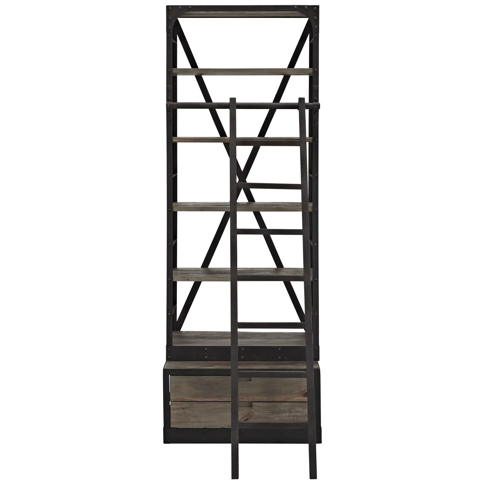 Industrial Modern Contemporary Living Room Wood Metal Stand Brown
