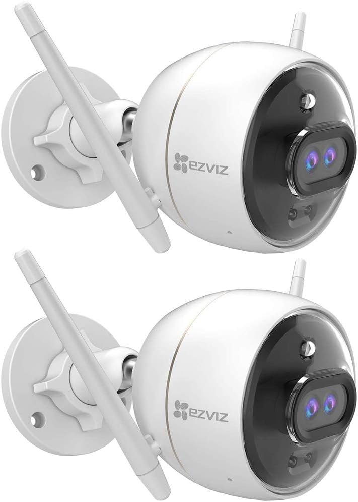 EZVIZ Outdoor Security Camera Dual Lens 1080P, Excellent Color Night Vision, Active Light & Siren Alarm with PIR Motion Detection, Weather Proof, Two-way Talk, the First Dual Lens Security Camera(C3X)