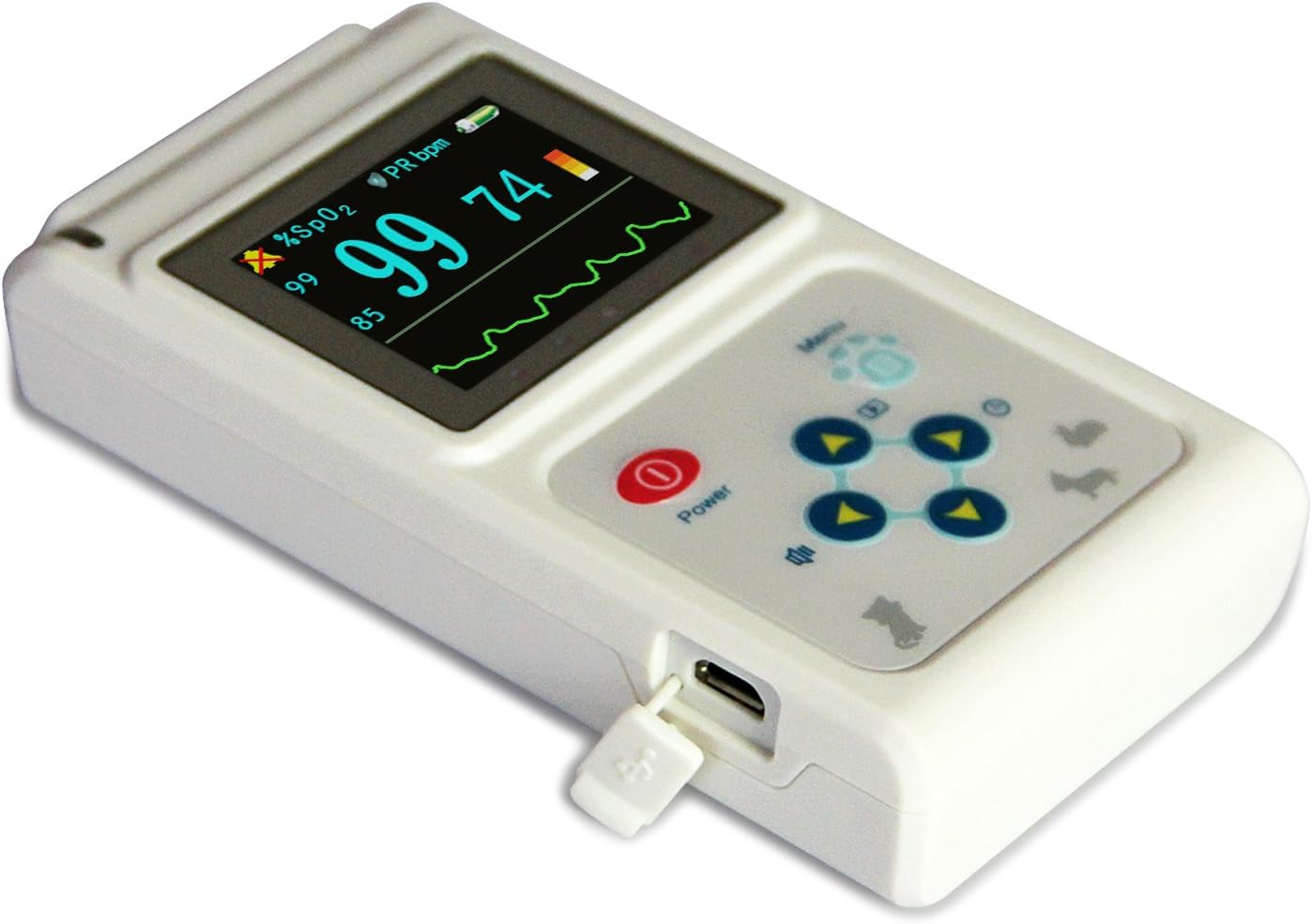 CONTEC CMS60D-VET Veterinary Pulse Oximeter Handheld Machine for Cat and Dog with Pulse Rate Tongue/Ear SPO2 Probe