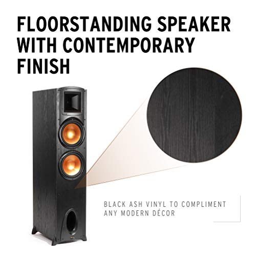 Klipsch Synergy Black Label F-300 Floorstanding Speaker with Proprietary Horn Technology, Dual 8” High-Output Woofers, with Room-Filling Sound in Black