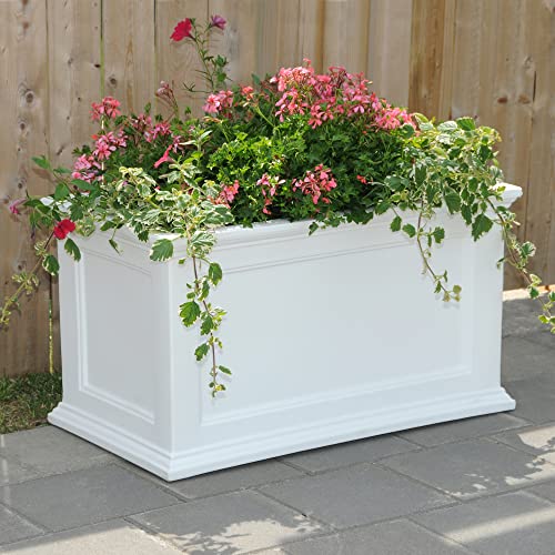 Mayne Fairfield 20in x 36in Rectangle Planter - Black - 36in L x 20in W x 20in H - with Built-In Water Reservoir (5826-B)