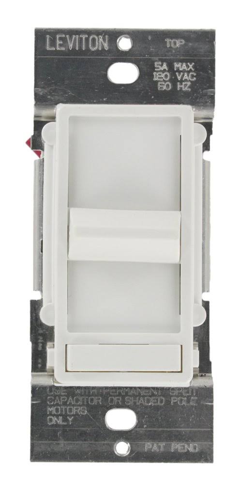 Leviton 6637-PW Fan Control, 3-Way, Variable Speed, White