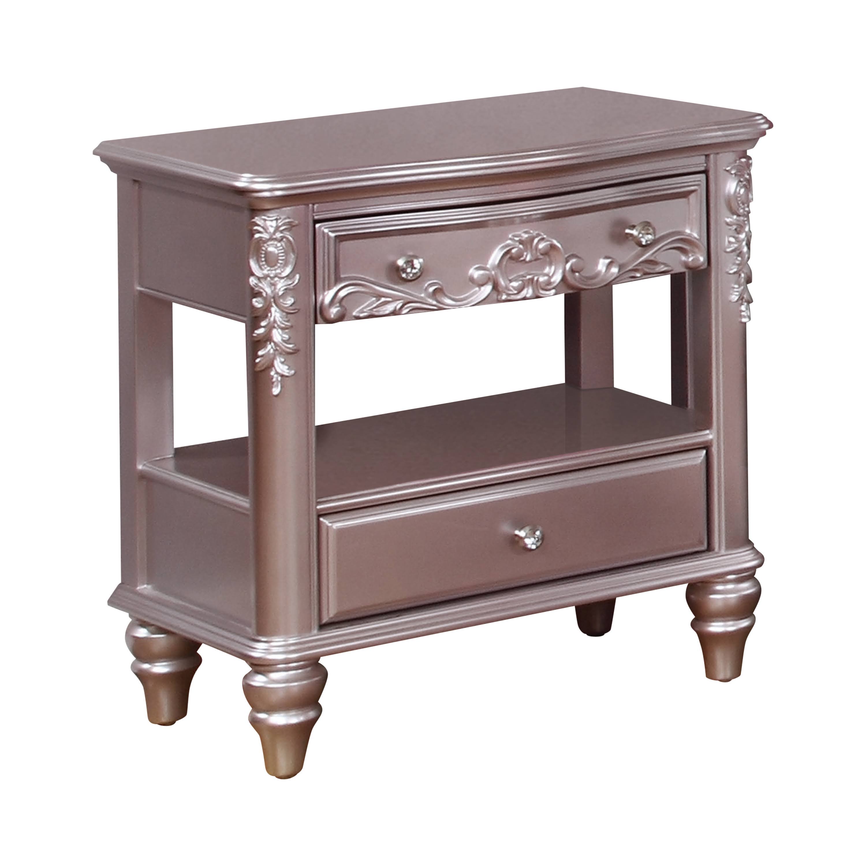 Coaster 400892 Caroline Metallic Lilac Nightstand