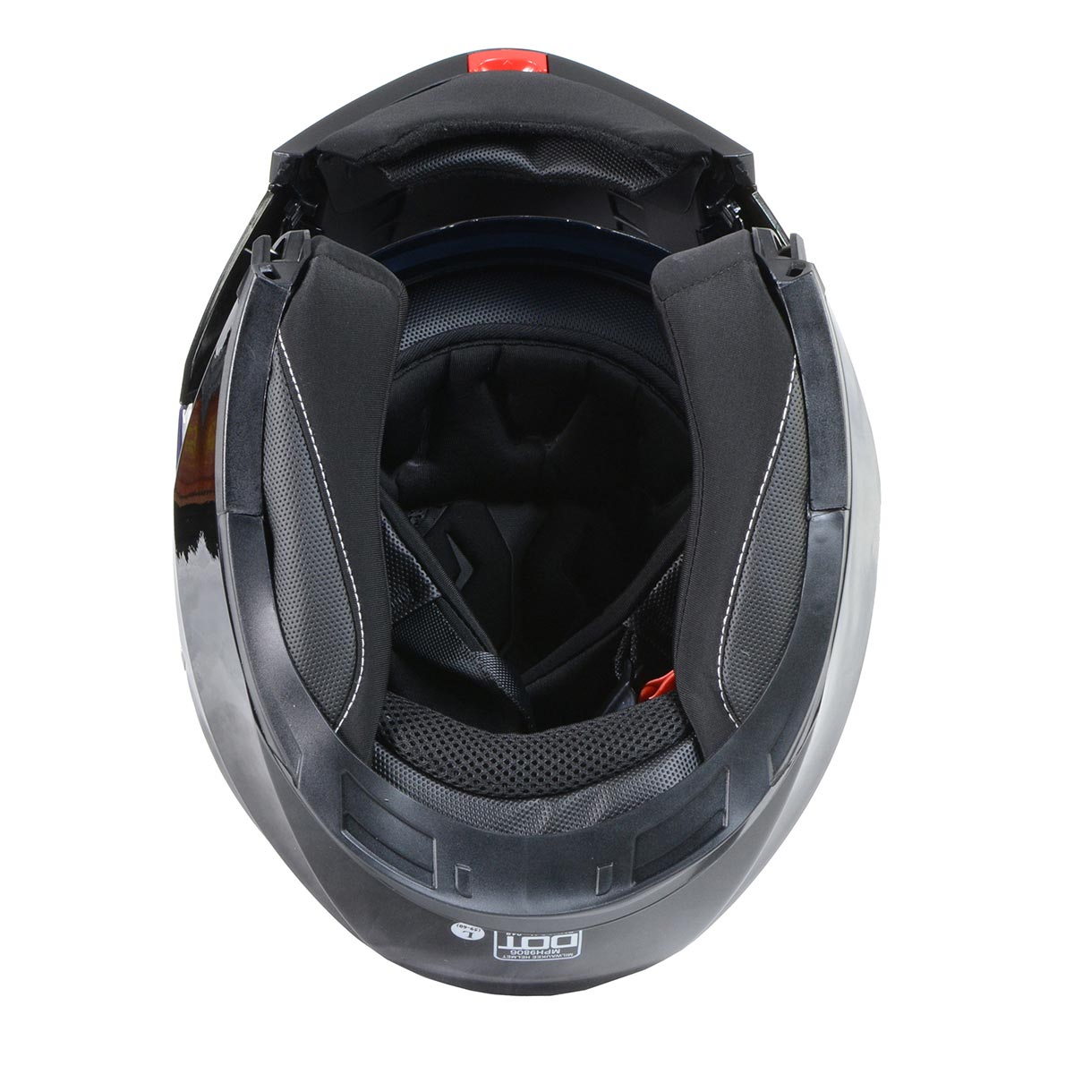 Milwaukee Helmets MPH9806DOT 'Ionized' Gloss Black Advanced Motorcycle Modular Helmet for Men and Women Biker w/ Drop Down Visor Medium