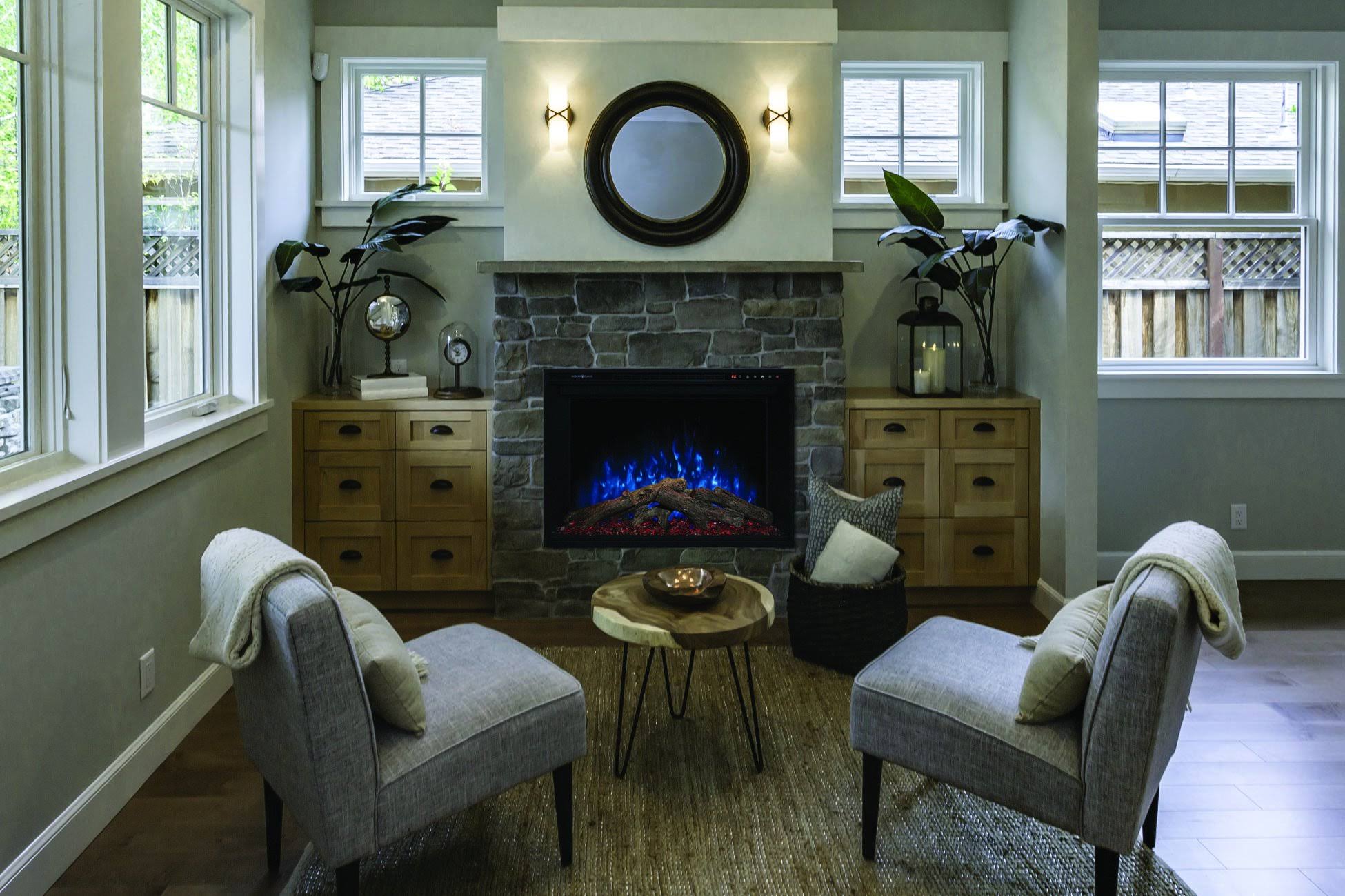 Modern Flames Redstone 30 inch Built in Electric Fireplace Insert | Electric Firebox Heater | RS-3021 by Electric Fireplaces Dep