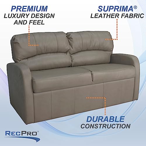 RecPro Charles 65" Jack Knife RV Sleeper Sofa with Arms | RV Furniture | Zero Wall Hugger (Mahogany)