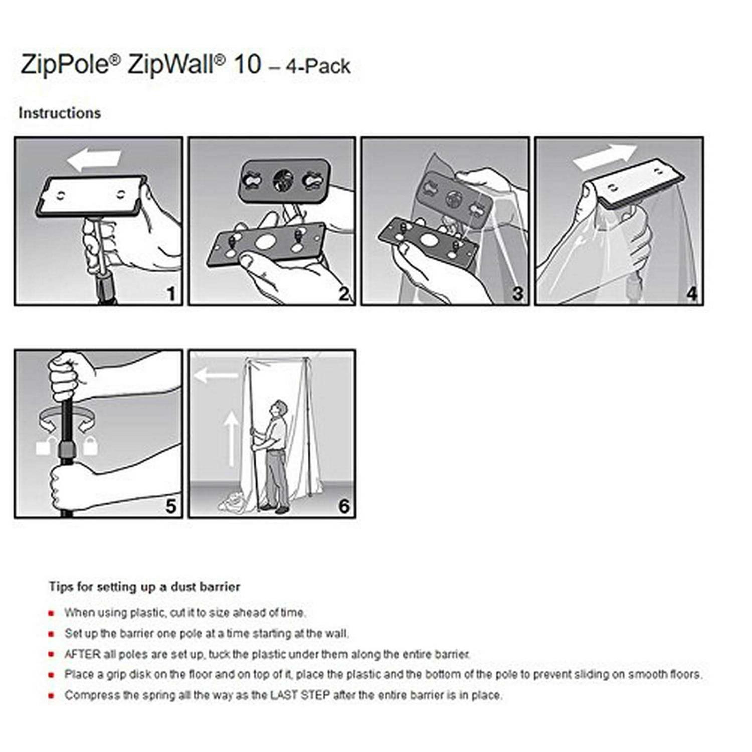 Zipwall ZipPole ZP4 Dust Barrier Pole - Shop Hardware Tools Online Store