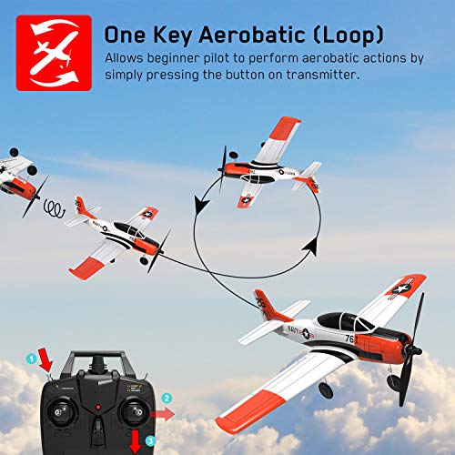 VOLANTEXRC RC Plane for Beginners, 4CH WWII RC Airplane F4U Corsair with Aileron, 2.4Ghz Remote Control Plane with Xpilot Self Righting&One Key Aerobatic&Upgraded Canopy (761-8V2 RTF)