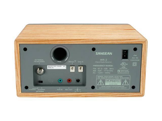 Sangean WR-2 FM/AM Wooden Cabinet Table Top Digital Tuning Receiver, Walnut