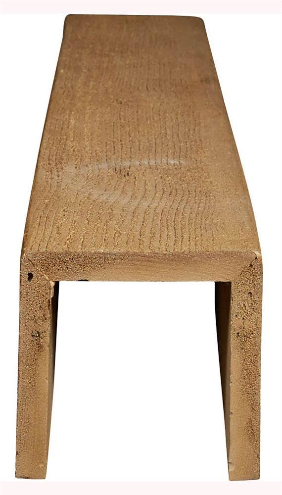 Ekena Millwork BMRS3C0060X060X120PP 6x22W x 6x22H x 10&L 3-Sided (U-beam) Rough Sawn Endurathane Faux Wood Ceiling Beam, Natural