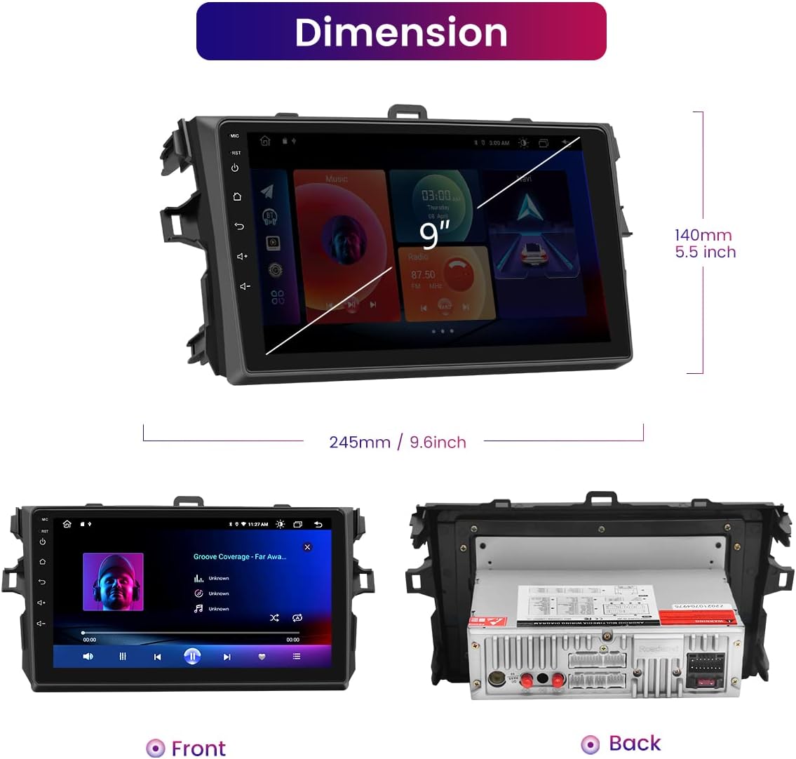 Roadanvi for Toyota Corolla 2019 2020 Car Stereo Radio for Car Navigation Carplay Android Auto Bluetooth 1280x720 IPS Touch Screen 4GB+64GB
