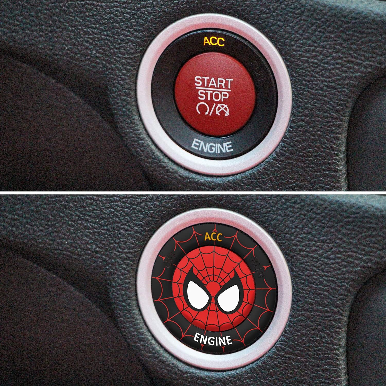 ToolEpic for Dodge Challenger Charger Durango Accessories 2015-2022 - Engine Start Stop Button Overlay Ruby Red Sticker Emblem - Push to Start Button Unique Design Badge, Perfect for Decals