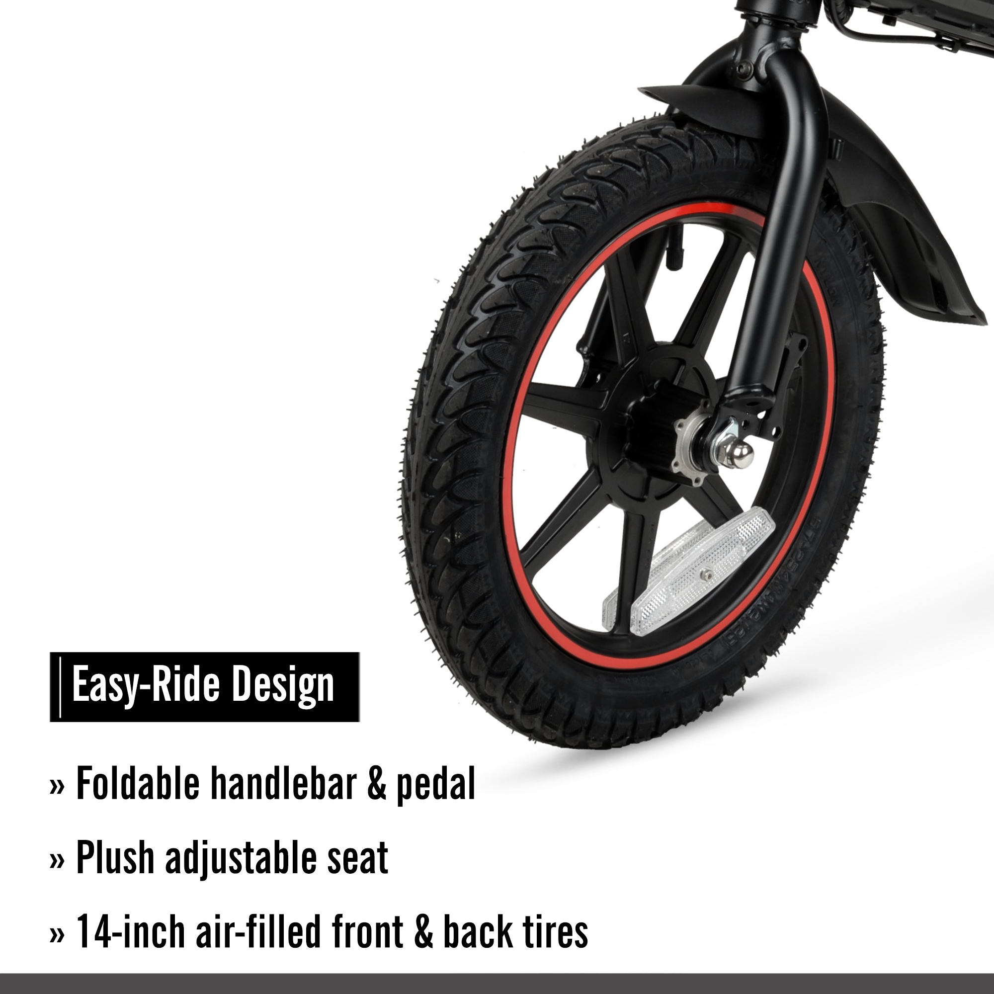 Hyper Bicycles 14" 36V Foldable Compact Electric Bike w/Throttle, 350W Motor, Recommended Ages 14 years and up
