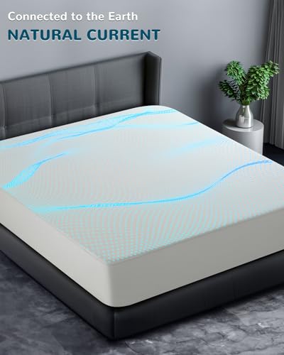 Grounding Fitted Sheets King Size, Grounding Sheet Earth Connected Bedding,10% Pure Silver Fiber and 90% Ultra Soft Cotton, Grounding Cord Included Grounding Mat for Bed(White,78"x80"x18")