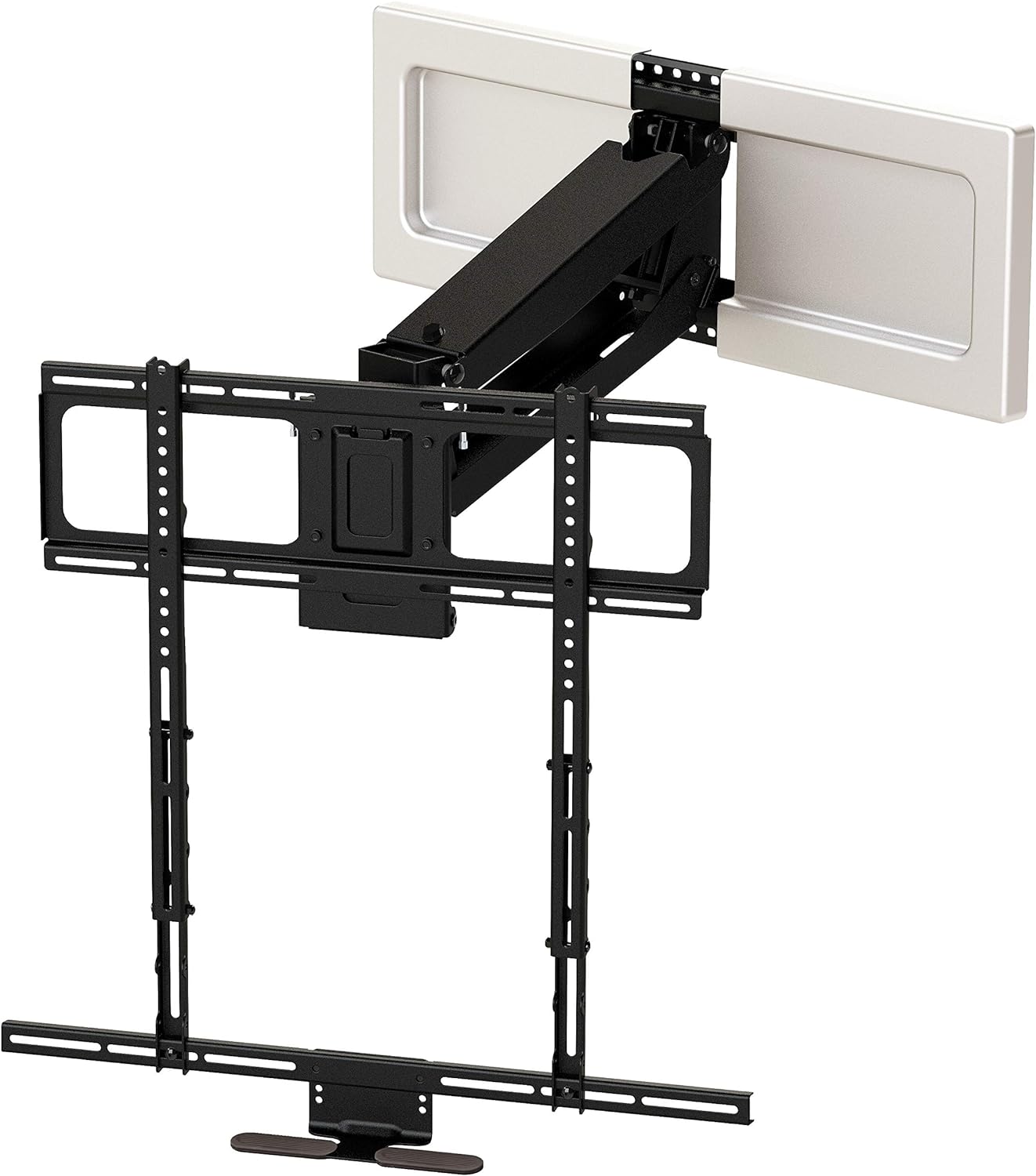 MantelMount MM540 - Above Fireplace Pull Down TV Mount for 40" to 80" Screen TVs to 90 lbs, with Patented auto-straightening, Adjustable Stops, Heat Sensor Handles & Paintable Covers