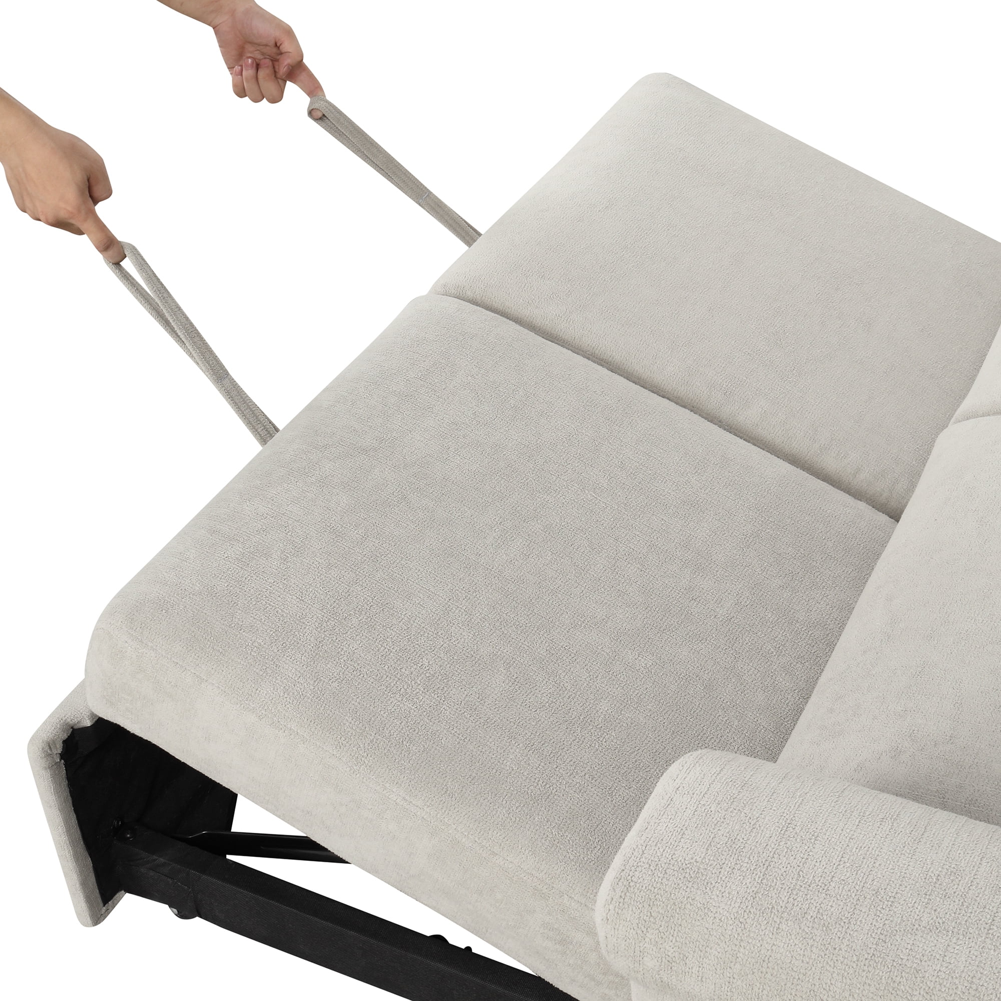 EUROCO 61.4" Longer Pull Out Sofa Sleeper Couch, 3-in-1 Convertible Sleeper Sofa Bed , Breathable Chenille Sleeper Loveseat with 3 Backrest Adjustments,Weight Capacity 660LBS