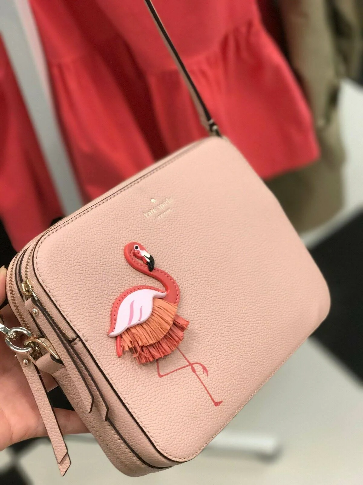 Nwt Kate Spade by The Pool Flamingo Crossbody Camera Bag WKRU5953