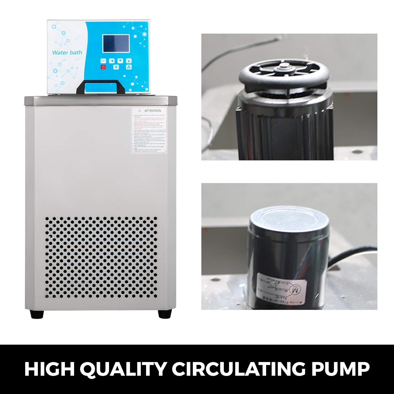 VEVOR Laboratory Chiller Circulator 6L Chiller Lab Low Temperature Cooling Liquid Circulator Pump Chiller Lab Recirculating Chiller Water Bath Recirculating Water Cooling Chiller for Laboratory