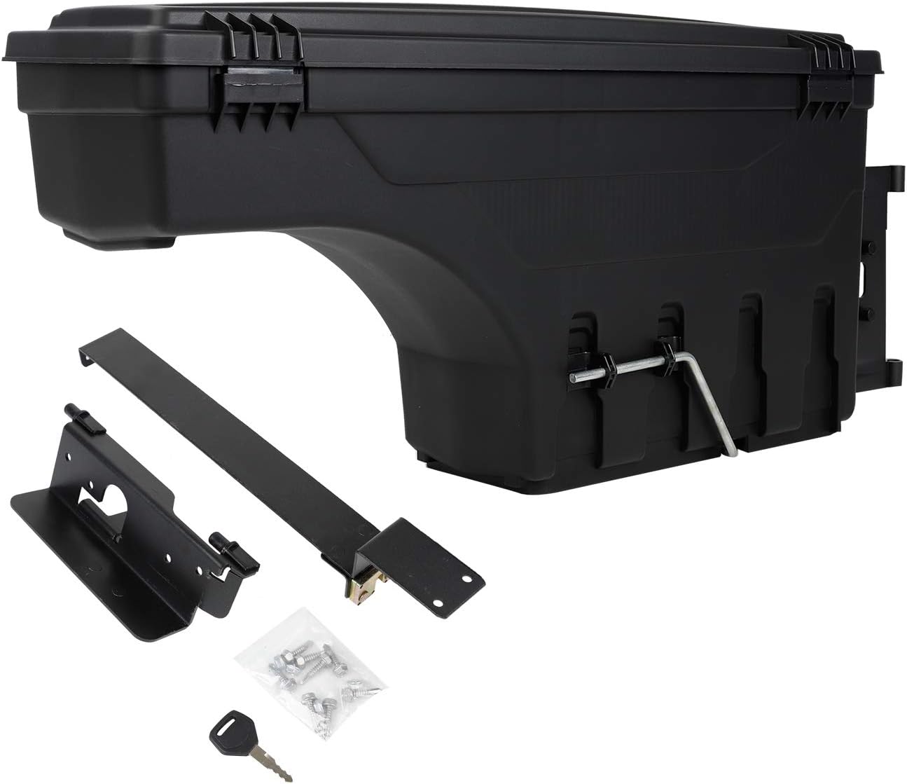 LucaSng Truck Bed Wheel Well Storage Case Tool Box Compatible with Dodge Ram 1500 2500 3500 2002-2018 Rear Driver & Passenger Side Black Lockable Storage Box Unit One Pair