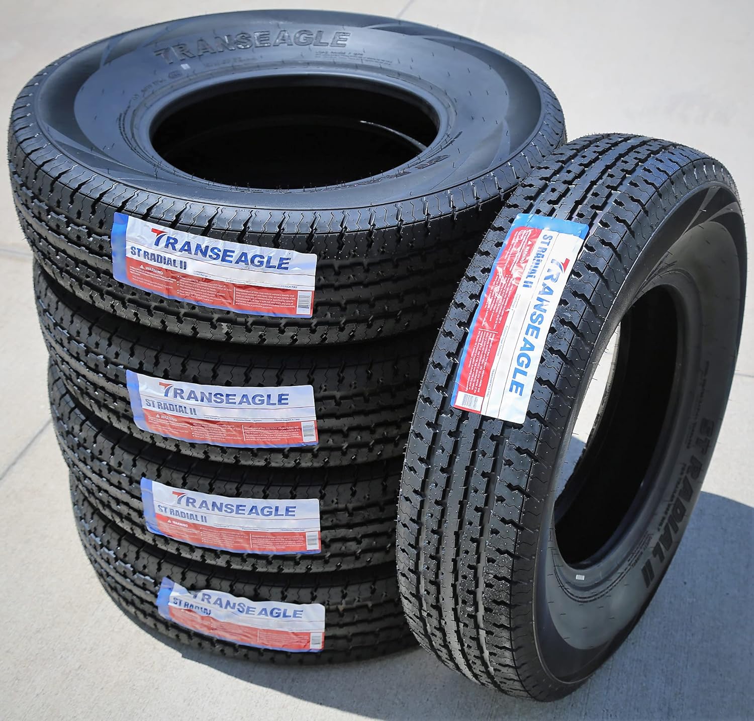 Transeagle ST Radial II Premium Trailer Radial Tire-ST225/75R15 225/75/15 225/75-15 117/112L Load Range E LRE 10-Ply BSW Black Side Wall