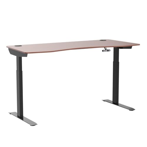 ApexDesk Elite Pro Series 71" x 33" Electric Height Adjustable Stand up Desk, Sit Stand Home Office Desk, Computer Desk - Curved Grey Top/Black Frame