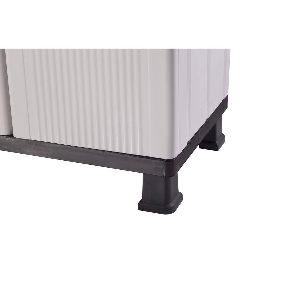 HDX 27 in. W 4 Shelf Plastic Multi-Purpose Cabinet in Gray 221874